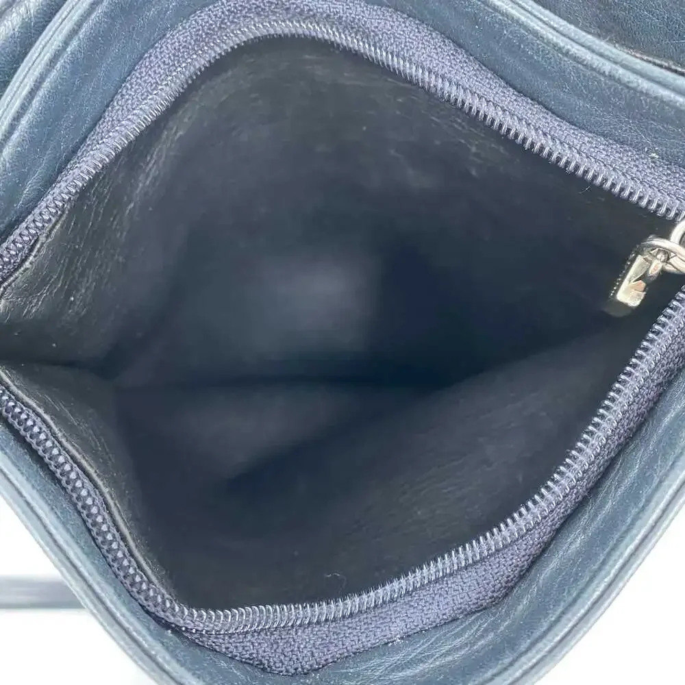 Perlina Black Leather Shoulder Bag | Women’s OS Portable Classic Style